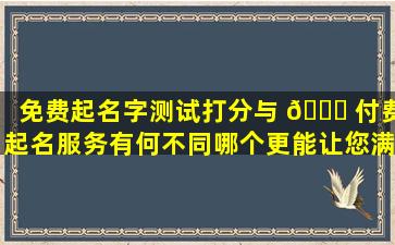 免费起名字测试打分与 🐒 付费起名服务有何不同哪个更能让您满意